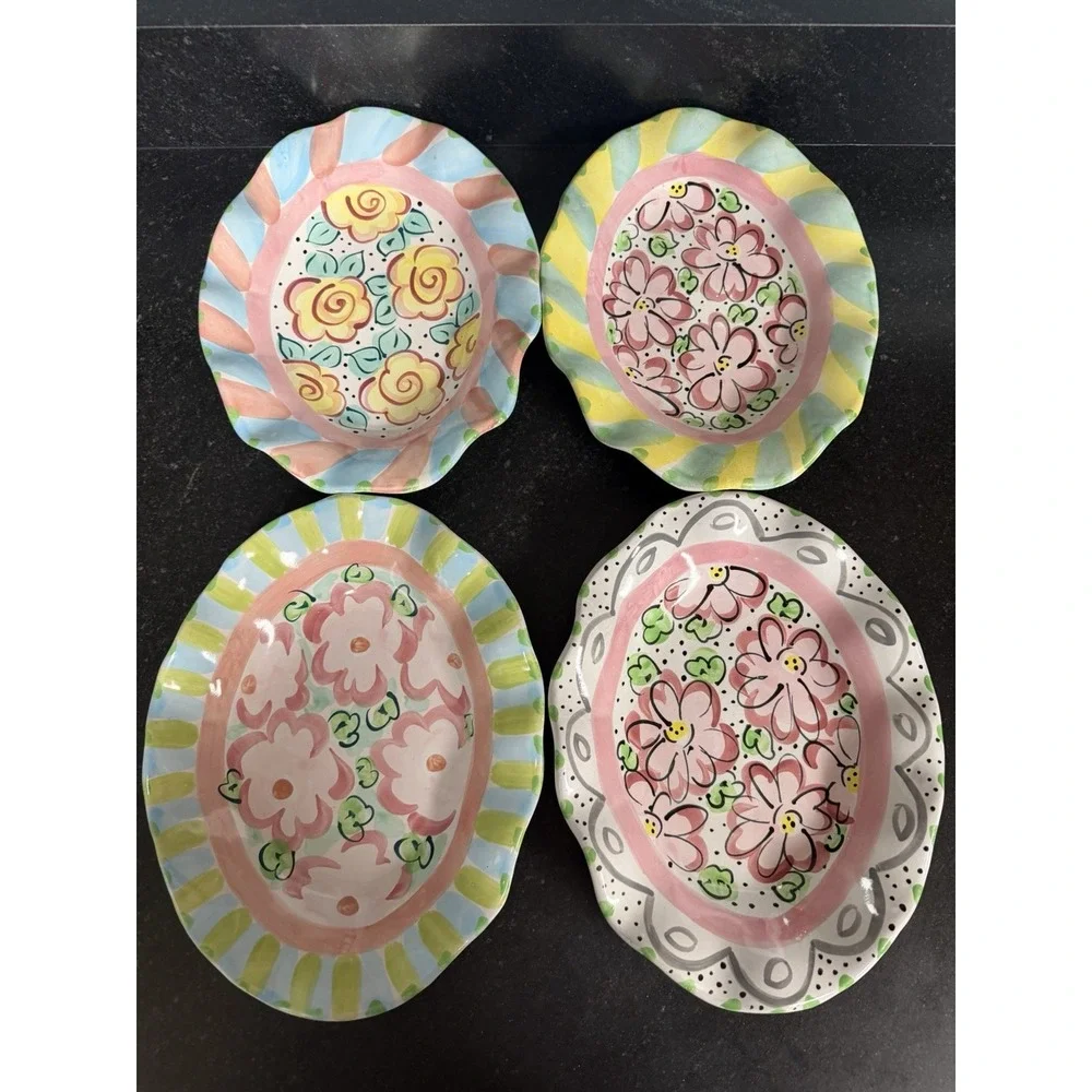 Set of 4 Steve & Laurie Turner Majolica Pottery 11